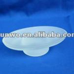 White Frosted Oval Glass Soap Dish-S037
