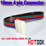 RGB strip connector 10mm 4 pin with Cable for SMD 5050 RGB-PN-10MM4PIN1