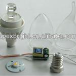 Conductive Plastic glass jar led candle light Housing 3W-APL CANDLE-D 3W