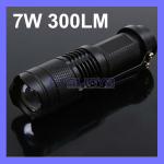 Mini LED Torch 7W 300LM Q5 LED Flashlight Adjustable Focus Zoom flash Light Lamp-TO-537