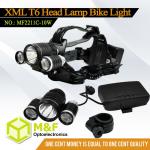 The Newest High Power 900LM 10Watt CREE U2 LED+ 2xCREE 3W LED Headlamp and Bicycle Light Rechargeable-Cree headlamp (MF211C-10W)