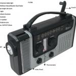 Portable NOAA Weather Radio/Hand Crank 2/Two Way Radio Flashlight with Siren-F-1704