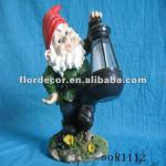 1led Resin made artwork emulational old man with hand lantern garden decorative solar resin light(SO1112)-SOR1112