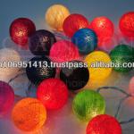 Cotton Balls String Lights Decoration Handmade Lamp Happy Party Patio Wedding Lights from Thailand-