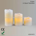 SET OF 3 LED Small Flameless Real Wax Candle-43-814Y3