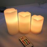 led wax remote candle key control top wax set 3 battery-