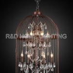 French vintage Bird Cage iron Chandelier D6001-6+6DR-D6001-6+6DR