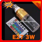 LED bulb RGB 16 Colors Crystal led bulb E27 3W AC 85-265V LED Light Bulb +Remote Control,free shipping-E27 3W