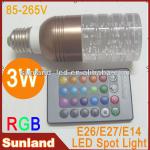 Different design 3W RGB LED Spot Lights with remote control-SL-SL007-3W