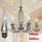 3w led candle light bulbs E12 E14 CE RoHS-