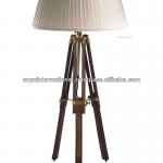 Big Tripod Studio Lamp With White Shade lack Wooden Lamp Base-TDL - 1218