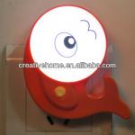 Fish Shape Energy Saving LED Night Light with Switch, EU Plug-HCA-0332RG