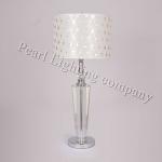 1 Light Fashion Elegant Crystal Table Light in Chrome finish with linen shade #.P1735-TL-P1735-TL