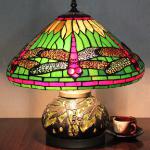 Cheaper antique real stained glass tiffany table lamp-122173