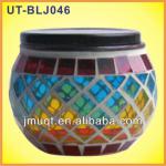 romantic decorative colorful glass mosaic led solar party garden light-UT-BLJ046