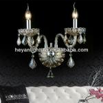 Luxury European style 2 light finished crystal wall lamp with shade Lc14-LC15