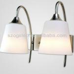 Elegant new design glass and steel wall lamps-OGS-6132