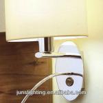 led hotel wall mounted beside reading lamp with fabric shade-22415