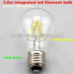 E27 360 degree mini driver 3.6w led filament bulb LED BULB-LF3.6