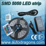 12V 24V Waterproof glue surface 5 m 300 led rgb color flexible led strips-5M-SMD5050-G-300RGB