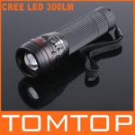 200LM Zoomable 3-Mode Waterproof Aluminume alloy CREE LED Flashlight-H4400