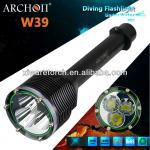 Cree xm-l T6 waterproof diving flashlight led diving torch, 3000 lumen archon dive light W39-W39