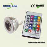 220V GU10 3W RGB with remote controller led spotlight for indoor decoration-HX-GU10-3W-RGB