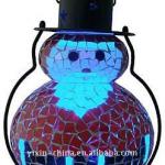 Snowman Mosaic Hurricane Glass Lantern For Christmas-YX11-1138