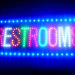 60045 Restrooms Shower Convenient Pee Sink Toilet Hand Dryers Clean LED Sign-60045