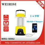 Portable rechargeable camping light with spiral tube and mobile phone charge