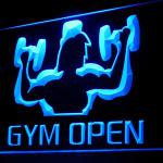 160020B Gym Open Muscle Aerobic Men Weight-Lifting Coach Equipment LED Light Sign 100001B