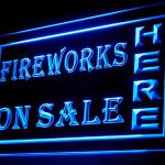 200005B Fireworks On Sale Here Explosion Evening Display Evening LED Light Signs 100001B