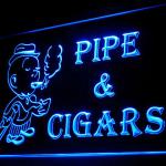 200014B Open Pipe Cigars Shop Smoking Inhaletobacco Ashtray LED Light Sign 100001B