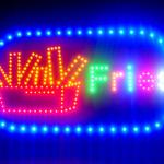 60061 Fries Fast food Potatoes Golden Crispy Crinkle Hamburgers Perfect LED Sign 60061