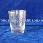 Etched Clear Glass Cup