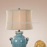 Fine sky blue smooth ceramic indoor table lamps P0185TC