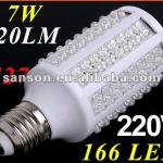 High Power E27 220V 8W 166 LED Light Energy Saving Bulb Lamp LED Corn Light 360 Angle 5000-6500K Cold White Free shipping