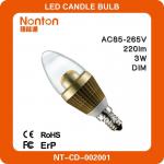 hot e14 220v 3w candle light bulb NT-CD-002001