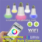 Hot Sale New 2.4g WIFI RGBW Intelligent Bulbs Android and Iphone Mobile Phone Controlled RGBW Intelligent Bulb
