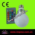 Hot sell! E14 e27 3W RGB LED Bulb with ir remote control/rgb bulb lamp IP-LBRGB1*3W03