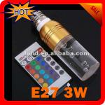 LED bulb RGB 16 Colors Crystal led bulb E27 3W AC 85-265V LED Light Bulb +Remote Control,free shipping