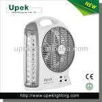 LED rechargeable fan UP1212 with 8 inch fan,rechargeable emergency light fan 1212
