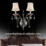 Luxury European style 2 light finished crystal wall lamp with shade Lc14 LC14