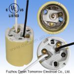 MT1800(yellow glazed with wire) UL+CUL edison screw E39 ceramic lamp holder types