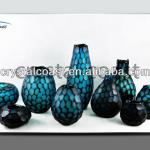 wholesale cheap hand blown made frosted globe turquoise hurricane flower vase floor lamp; hanging wall glass lamp cover shade