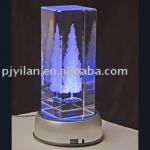 elegant crystal led 3d laser crystal with led light base led crystal light base rotating