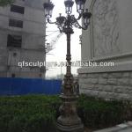 Handcarved Cast Copper Lighting Pole with Lion Head