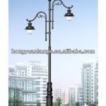 HY 7m high quality decorative aluminum pole HDG with coating with 2 LAMPS