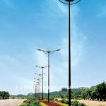 double arm outdoor street lamp pole