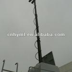 High mast lighting tower and vehicle internal mounted telescopic light tower mast pole